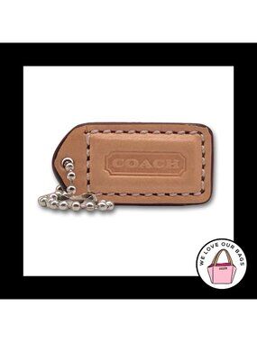 New 1.5 Y2K VINTAGE COACH Parchment Vachetta Leather Bag Charm Keychain Hang Tag